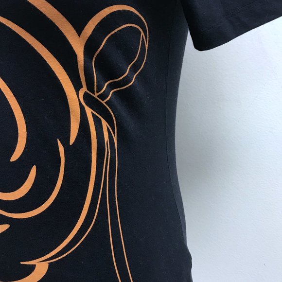 Roberta di Camerino navy blue brown short sleeve cotton stretch top 40 S - Picture 3 of 5